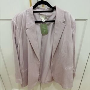 H&M Linen Blend Women's Blazer in Lilac